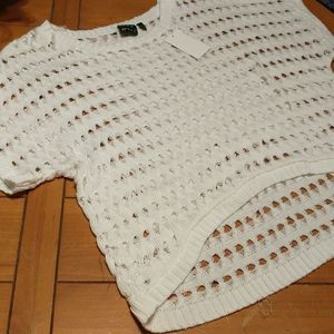 Takeout Ladies White XL High Low Sweater T. NWT.